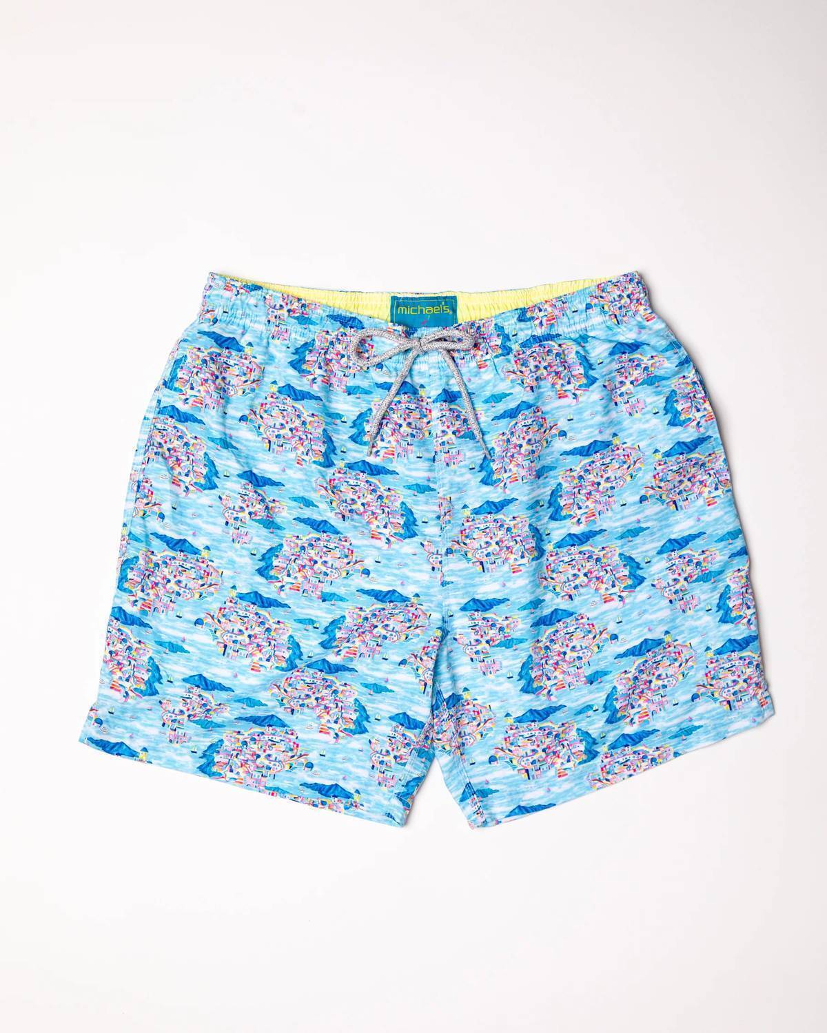 New Michaels Swimwear Mens Swim Trunks In Santorini Multicolored
